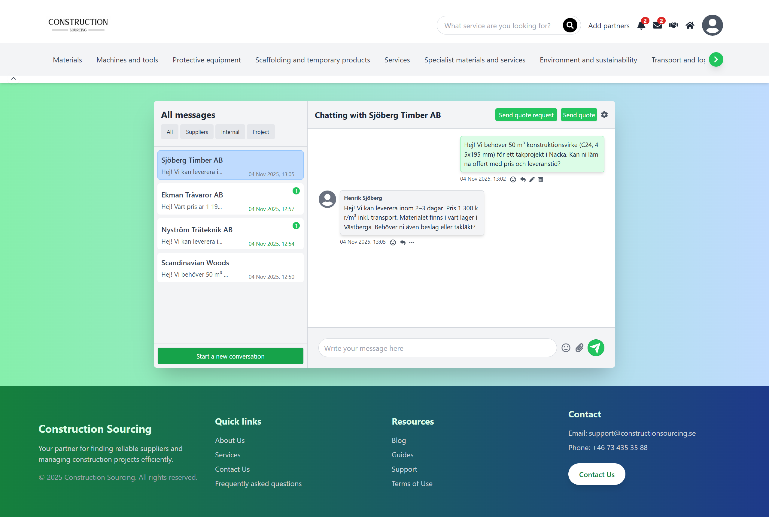 Förslag och offerter
